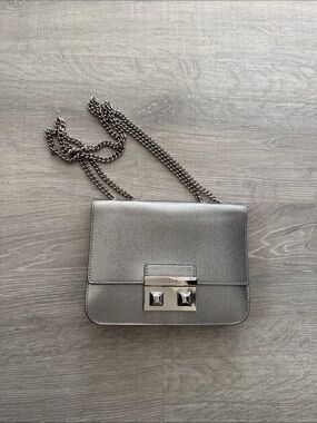Furla Metallic Silver Chain Bag